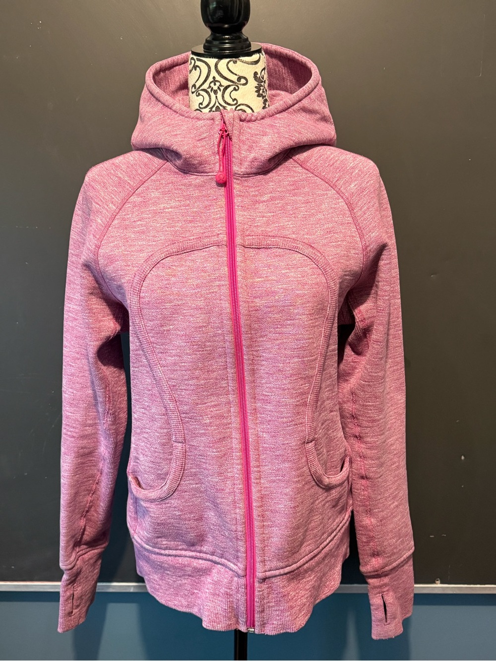 lululemon athletica Heathered Pink Full-Zip Scuba Hoodie